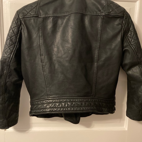 All Saints Lot No. A Black Leather Jacket - Picture 2 of 8